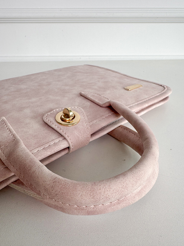 Nešiojamojo kompiuterio apsauginė dėžė ir rankinė — kvėpuojanti, itin lengva PU medžiaga, vieno tono raštas, moterims