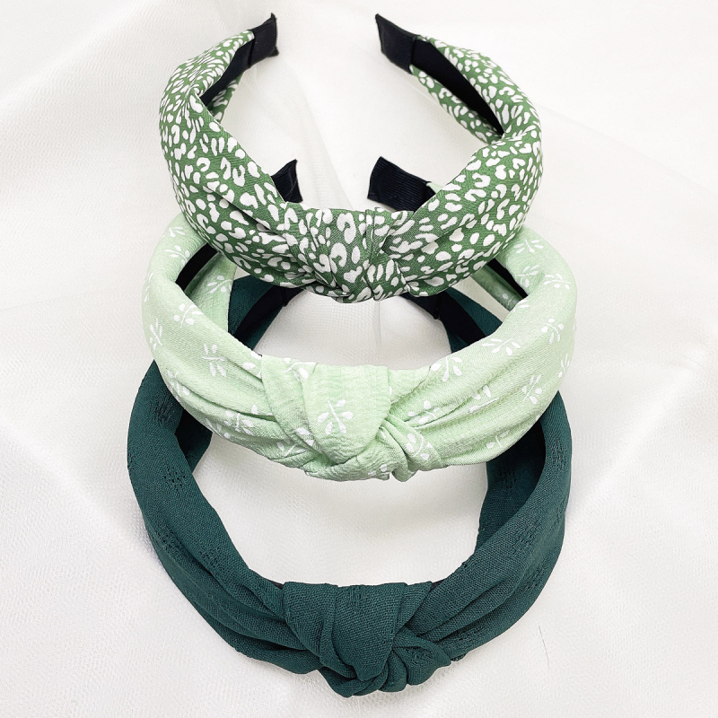 Ručna tkanina traka za kosu s leopard printom i cvijetom, križno čvorast dizajn, ljeto 2025, jednostavan stil, moderan dnevni dodatak za kosu