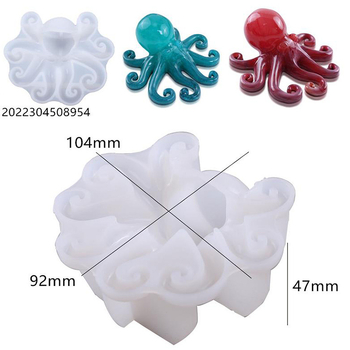 Μορφή σιλικόνης για εποξειδική ρητίνη – ωκεανική θεματολογία, ακανόνιστο 3D σχήμα οκτώποδα και καλαμαριού για ρητίνη κρυστάλλινη