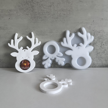 Σιλικονούχα φόρμα για κέικ – στρογγυλό μοτίβο ελαφιού για χριστουγεννιάτικη διακόσμηση σε γύψο