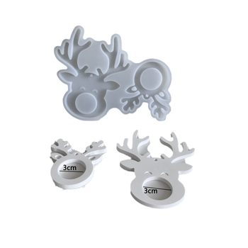 Σιλικονούχα φόρμα για κέικ – στρογγυλό μοτίβο ελαφιού για χριστουγεννιάτικη διακόσμηση σε γύψο