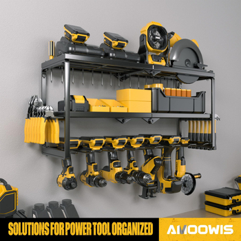 Τοίχο-Μοντάρισμα 3-επίπεδο ράφι εργαλείων από ανθρακούχο ατσάλι, με αναρρόφηση