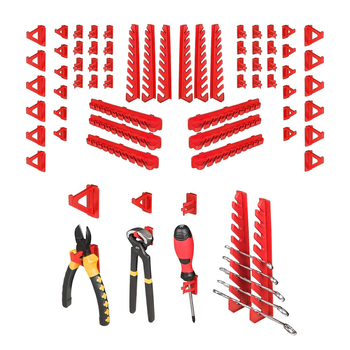 VCAN 65 dalių PP įrankių saugojimo sistema – pakabinama lenta su perforuota plokštele demonstracijai