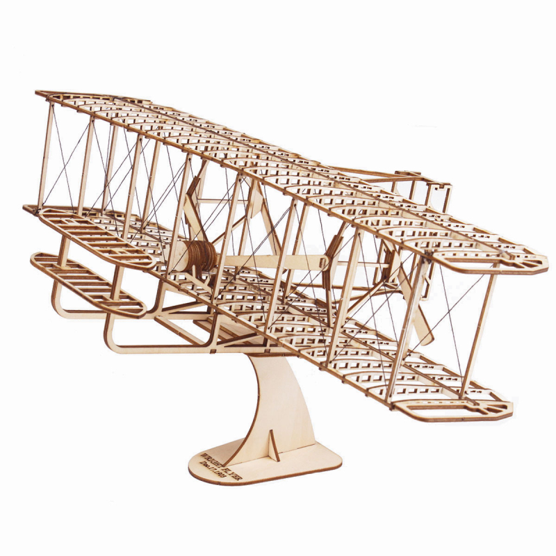 Drveni model zrakoplova Wright Brothers – trodimenzionalna slagalica, edukativna igračka, DIY-friendly, Hedin Craft