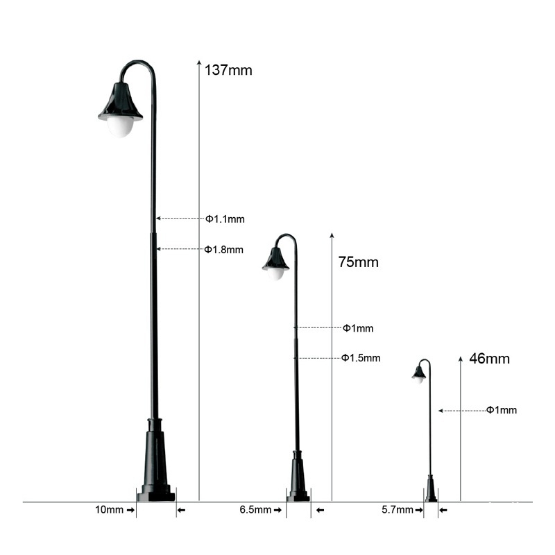 Архитектурен модел за диорама: уличен фенер за мини ландшафт, DIY; не мултифункционален; 3C категория: Играчки за лица над 14 години