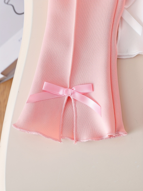 Νεανικά μακριά παντελόνια με 3D φιόγκο στην πλευρά, υλικό PP