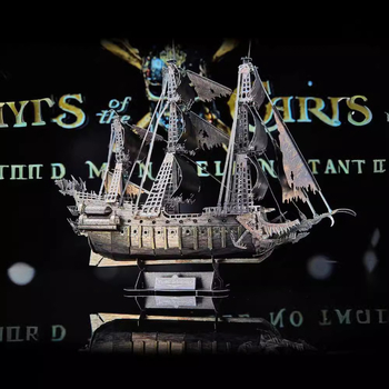 3D μεταλλικό παζλ DIY συναρμολόγηση Flying Dutchman Καραϊβικής πειρατικό πλοίο κράμα για ηλικίες 15–35 ετών