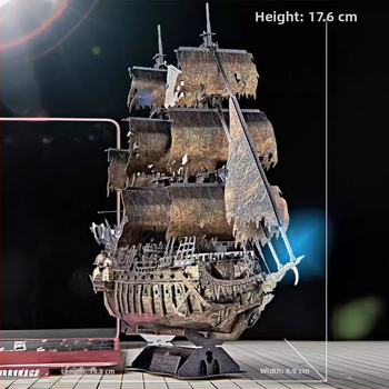 3D μεταλλικό παζλ DIY συναρμολόγηση Flying Dutchman Καραϊβικής πειρατικό πλοίο κράμα για ηλικίες 15–35 ετών