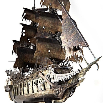 3D μεταλλικό παζλ DIY συναρμολόγηση Flying Dutchman Καραϊβικής πειρατικό πλοίο κράμα για ηλικίες 15–35 ετών