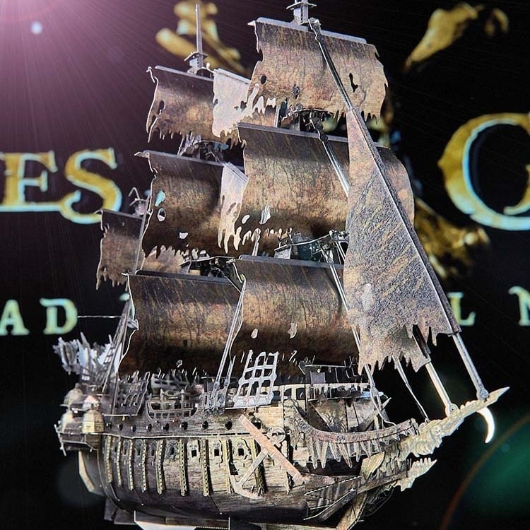 3D μεταλλικό παζλ DIY συναρμολόγηση Flying Dutchman Καραϊβικής πειρατικό πλοίο κράμα για ηλικίες 15–35 ετών