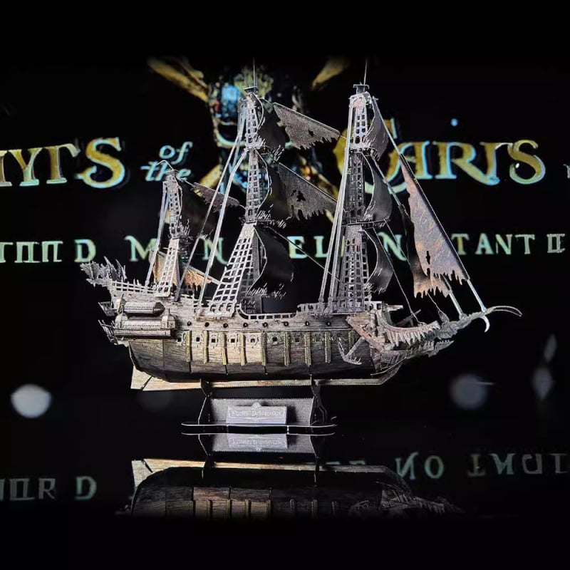 3D метален пъзел DIY сглобяем модел Летящият Холандец – карибски пиратски кораб, сплав, за възраст 15–35 г.