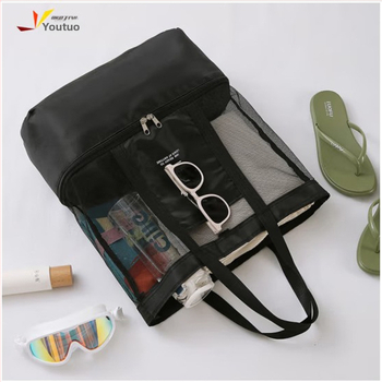 Youtuozhe 2-σε-1 Τσαντα Πικνίκ με Διαχωρισμό Στεγνό και Βρεγμένο YT-B0036, ύφασμα νάιλον με δικτυωτή πλέξη