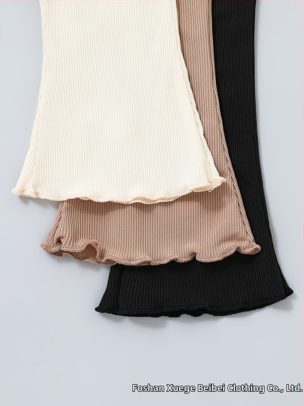 Novorodenecké nohavice s širokými nohami – všestranný základný štýl, látka Milk Silk, 100% polyester, jednofarebný vzor, stredný pás