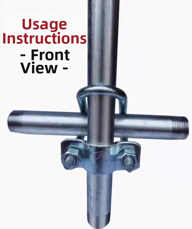 Галванизирана двоен U-образна скоба за тръби, от Q235 въглеродна стомана; стандарт GB/T 700; марка Steel is good; производителност 4.8