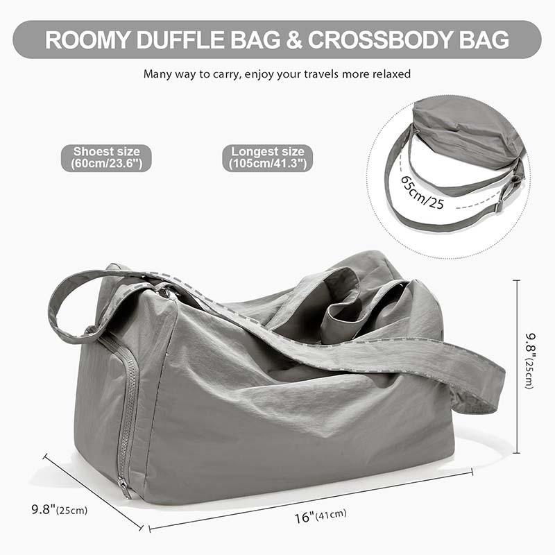 Mažas fitneso krepšys su batų skyriumi, atsparus vandeniui Oxford audinys, unisex, lengvas, lauko naudojimui