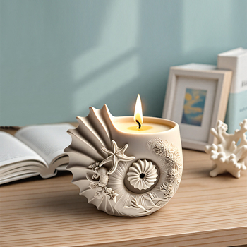 Gipso puodelio formos žvakių laikiklis ir stalinis dekoratyvinis augalų vazonas, suderinamas su kvapiosiomis žvakėmis, pusiau rankinis ir pusiau mechaninis gamyba, be logotipo