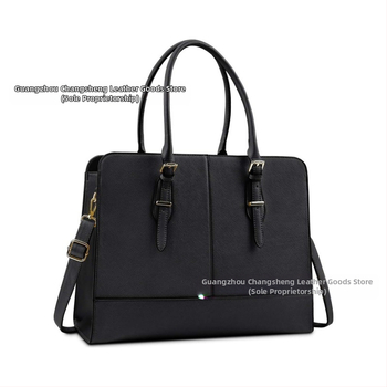 Дамска PU кожена чанта за лаптоп, устойчива на износване, намаляващо натоварването, едноцветен модел, подплата от найлон