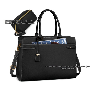 Дамска PU чанта за лаптоп — издръжлива, разширяема, мултифункционална, с голям капацитет, офис раменна чанта с PU подплата (Пролет 2024)