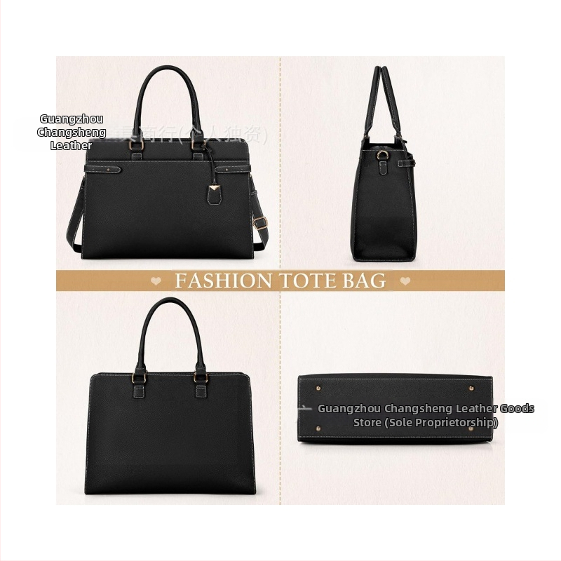 Dámska PU taška na notebook — odolná, rozšíriteľná, multifunkčná, s veľkým objemom, ramenná kancelárska taška s PU podšívkou (Jar 2024)