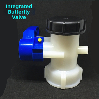 Leptir ventil IBC spremnik, DN50, otporan na kiseline i baze, plastična konstrukcija, 1–1.6 MPa