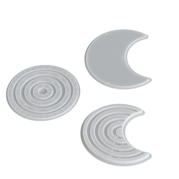 Poppy κυκλική φόρμα σιλικόνης σε σχήμα μισοφέγαρου, DIY γύψο και ρητίνη