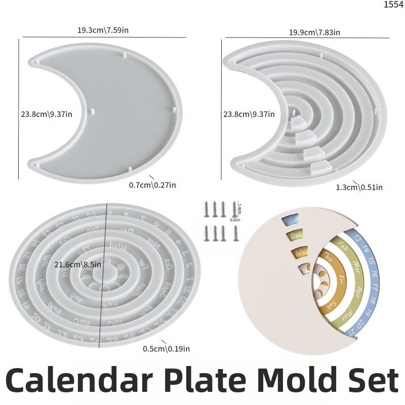 Poppy силиконова форма за гипс и смоли, полумесец, за DIY украси