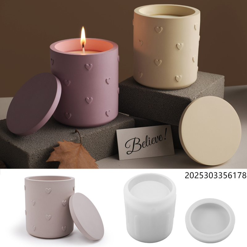 Silikonska forma za reljefna srčana šalice za svijeće – DIY žbuka/cement, originalni dizajn