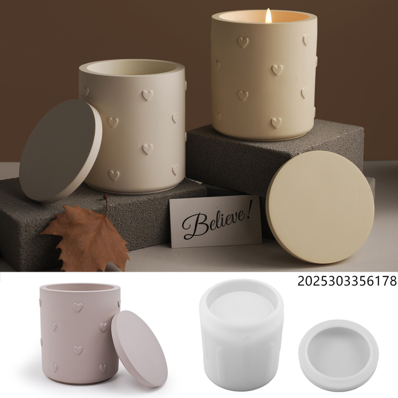 Silikonska forma za reljefna srčana šalice za svijeće – DIY žbuka/cement, originalni dizajn