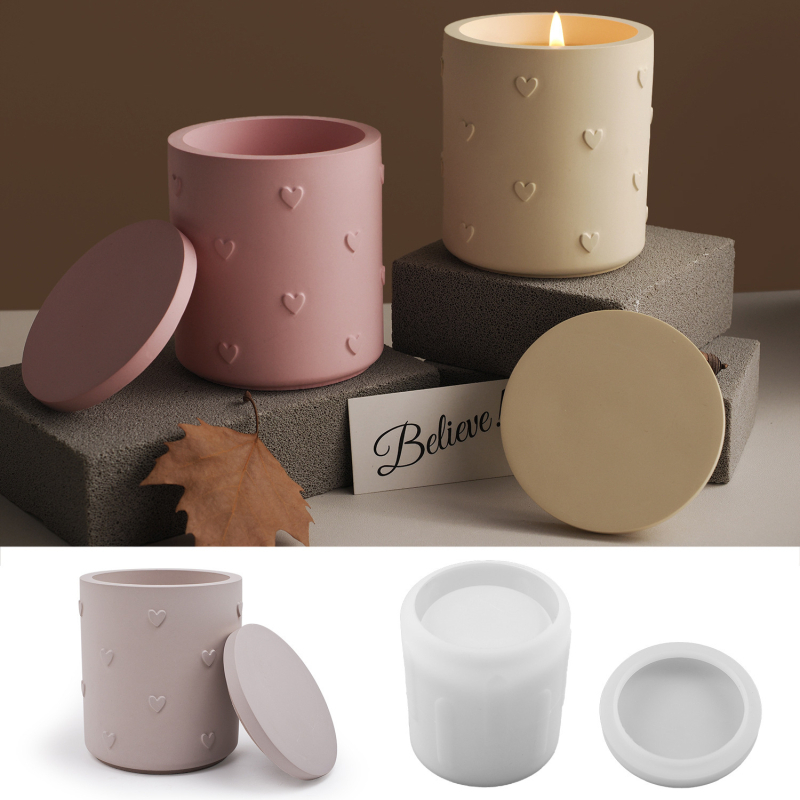 Silikonska forma za reljefna srčana šalice za svijeće – DIY žbuka/cement, originalni dizajn