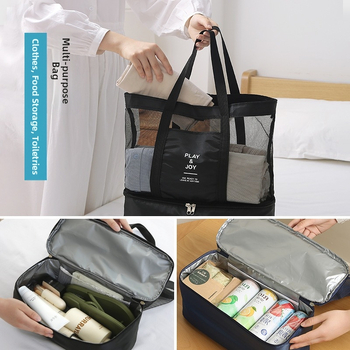 Τσάντα ταξιδιού κυβοειδούς σχήματος με νάιλον και πλέγμα, τοποθετημένη στο αυτοκίνητο