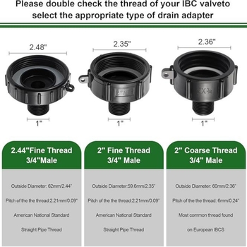 Adapter za vrtno crijevo IBC – plastični, mogućnost prilagodbe, bez brenda