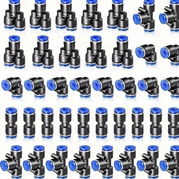 40 броя директно натискащи пневматични съединители, YT тип, с бързо освобождаване, за въздушни тръби