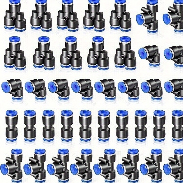 40 броя директно натискащи пневматични съединители, YT тип, с бързо освобождаване, за въздушни тръби