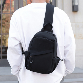 Vyriška krūtinės rankinė, miesto paprastumas, nailonas, kvėpuojanti, poliesterio pamušalas