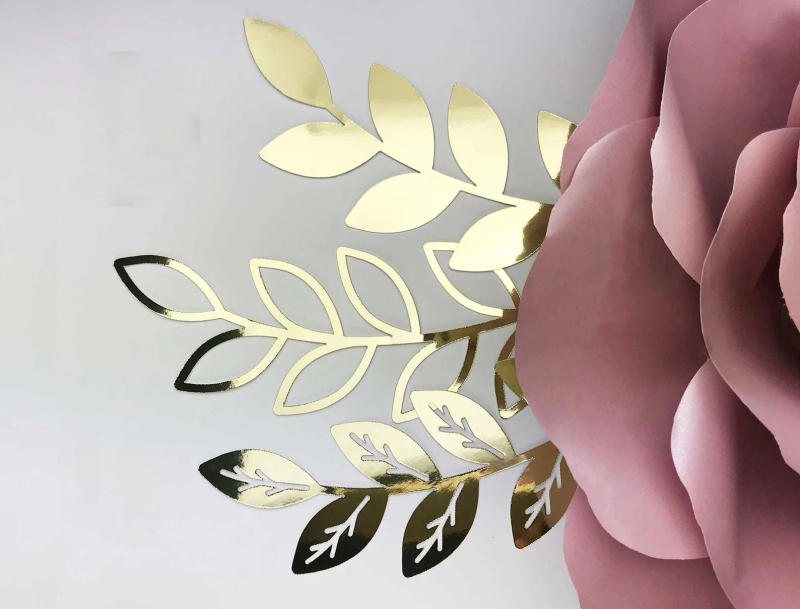 3D auksinio lapo drugelio sienos lipdukas - popierius, PP maišelis, Ningxin prekinis ženklas, vestuvinė dekoracija (Medžiaga: popierius; Pakuotė: PP maišelis; Prekės ženklas: Ningxin; Panaudojimas: vestuvės)