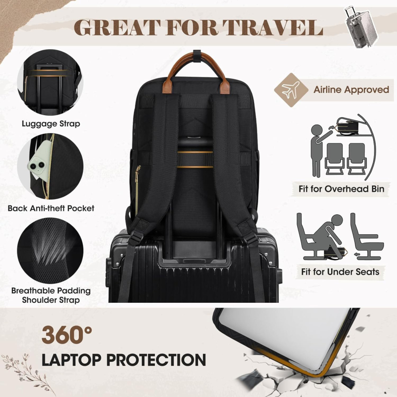 Batoh na voľnočasové cestovanie, unisex, nylon, 20-35 L, vhodný pre 10-palcový notebook, priedušný chrbtový panel.