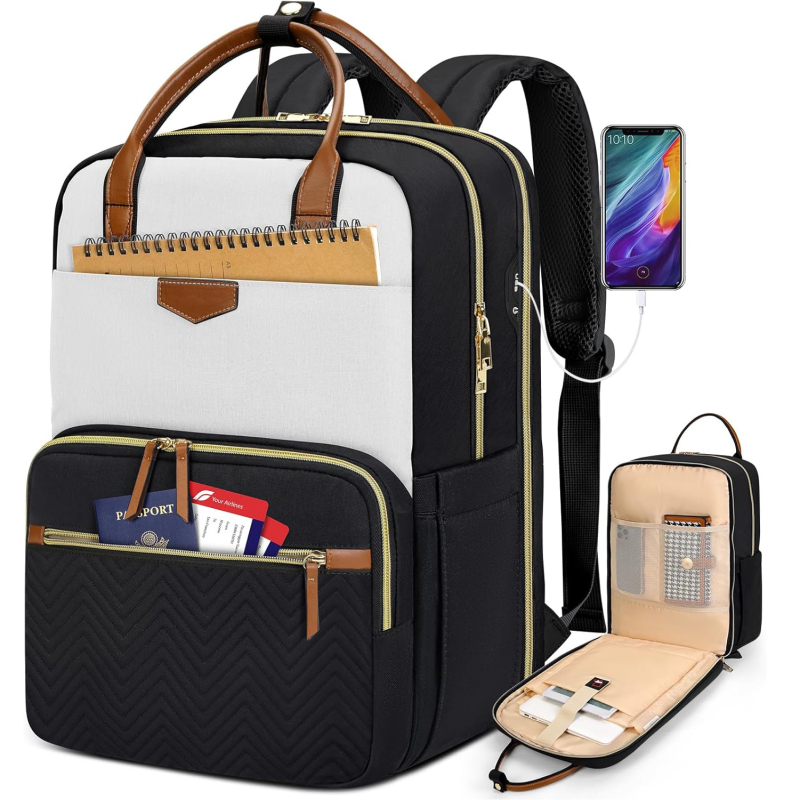 Batoh na voľnočasové cestovanie, unisex, nylon, 20-35 L, vhodný pre 10-palcový notebook, priedušný chrbtový panel.