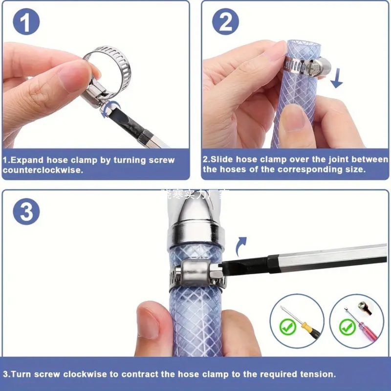 XIAOHAN stezaljka za crijevo, nominalni promjer 8–12 mm, promjer učvršćivanja 8–12 mm, za industrijske/automobilske i protupožarne namjene.