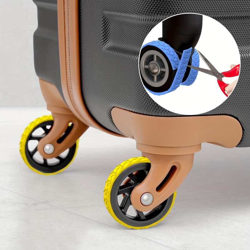 4 vnt silikoninių bagažinės ratų dangtelių, pjaustomi, tylus triukšmo mažinimas, tinka universaliems ratams