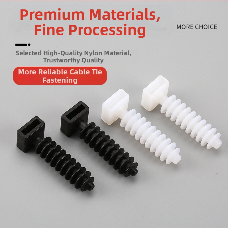 Монтажна база за кабелни стяжки със винтово закрепване, инжекционно формована