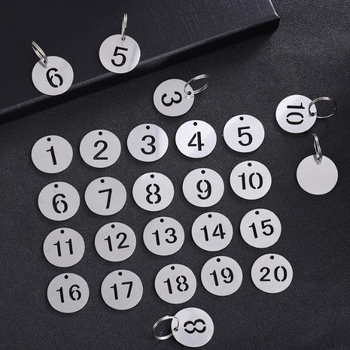 Ανοξείδωτο ατσάλι - στρογγυλός κενός ετικέτα κλειδιού, αντι-απώλεια, μεταλλική αναμνηστική κάρτα