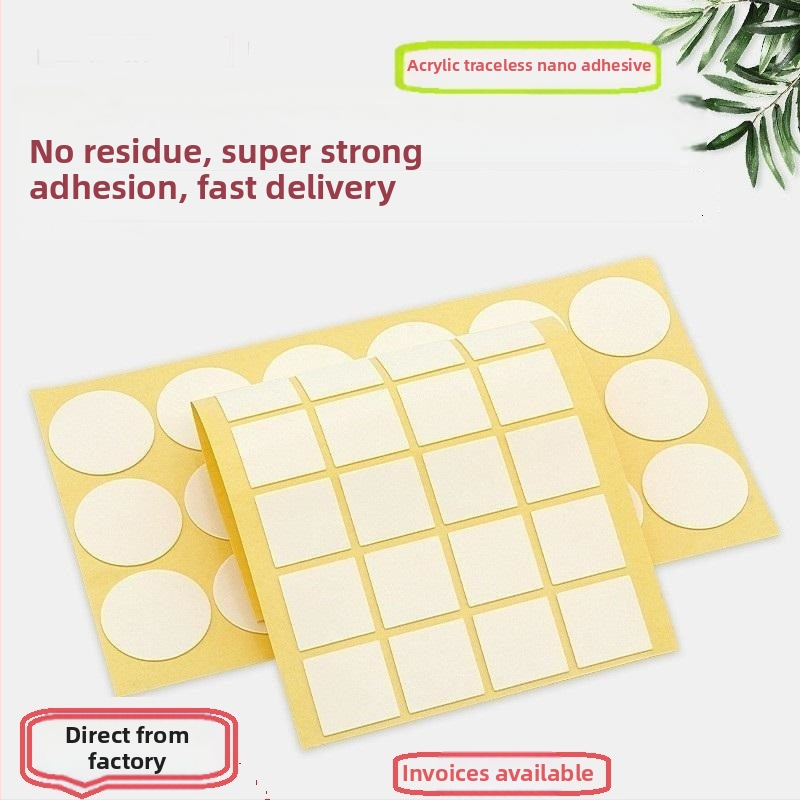 Dvipusė vandeniui atspari skaidri akrilo lipni apvalka mažiems daiktams; skaidri akriliniai pagrindas, storis 0,2–3 mm