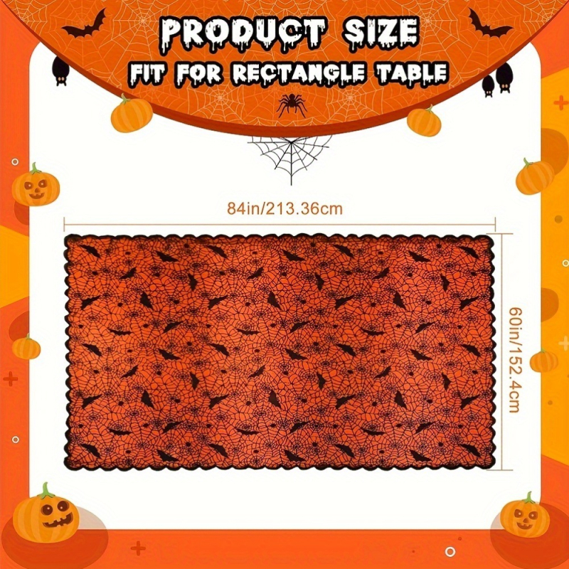 Διάδρομος τραπεζιού για Χάλογουιν – πολυεστέρας, ορθογώνιο σχήμα, μοτίβο δαντελένου ιστού αράχνης (Υλικό: Πολυεστέρας; Σχήμα: Ορθογώνιο; Μοτίβο: Δαντέλα με ιστό αράχνης; Θέμα: Χάλογουιν)