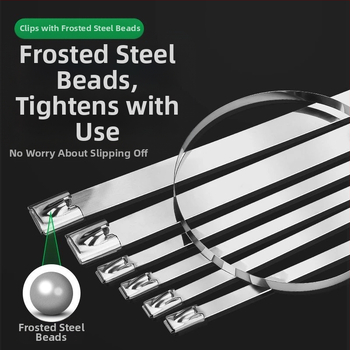 Polipropileno kabelių dirželiai su savarankišku užraktu, 50 vnt.