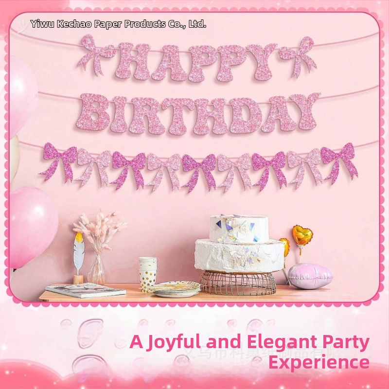 Bow-Tie Flag Glitter Birthday Banner за парти декор (No flagpole)