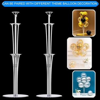 Στήριγμα μπαλόνων για τραπέζι με επτά κεφαλές — Flying Shield, πλαστικό; IP: Όχι; Κατάλληλες γιορτές: γενέθλια, Χριστούγεννα, Ημέρα της μητέρας, Ημέρα του πατέρα