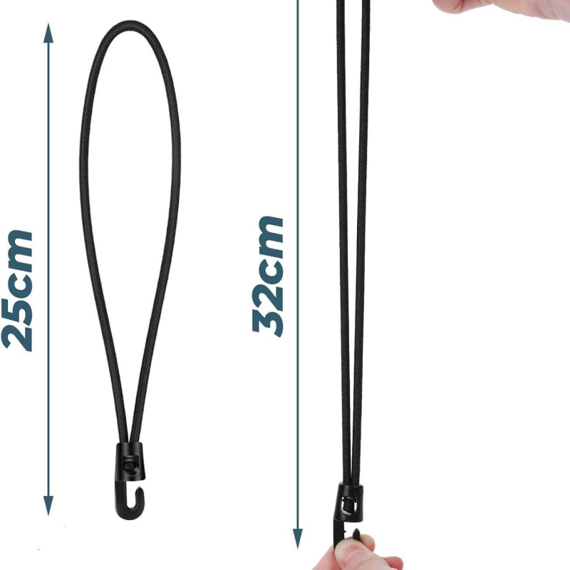 20 vnt guminių įtemptuvų su kilpomis, atsparus vandeniui oilcloth lagaminams, konstrukcija iš PP + latekso šilko + polipropileno šilko