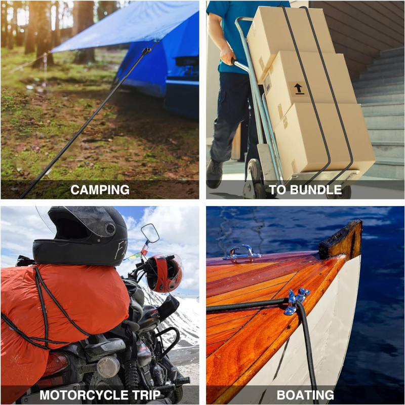 Elastický lan s hákom pre kempovanie, stany a batožinu — Jiahe značka, prispôsobené spracovanie, univerzálna kompatibilita