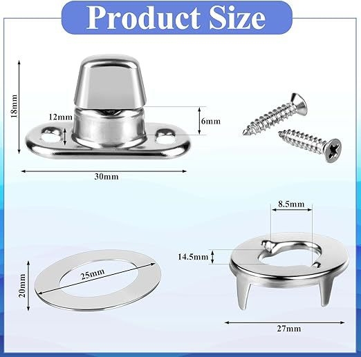 Twist Lock Fastener Turn Button Eyelet Stud, 90° Wrapping Angle, за монтаж върху платно и ъгли на куфари