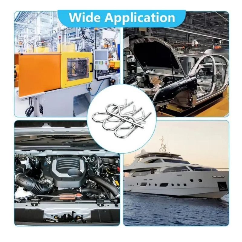 R-образен пружинен щифт-конектор, 100 бр., GN 1024, гланцирана галванизация, клас 4.8